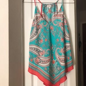 4/$25 SOULMATES Aqua & Coral Top!